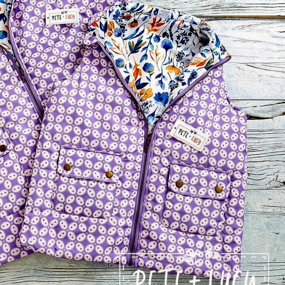 Pete + Lucy Purple Floral Vest